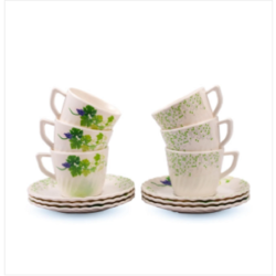 Italiano Crazy Tea Cup With Saucer-12 Pcs Set Snowdrop...