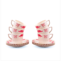 Italiano Crazy Tea Cup With Saucer-12 Pcs Set-Morning Sun...