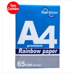 Rainbow A4 Paper (80 GSM) 5 Pcs Combo