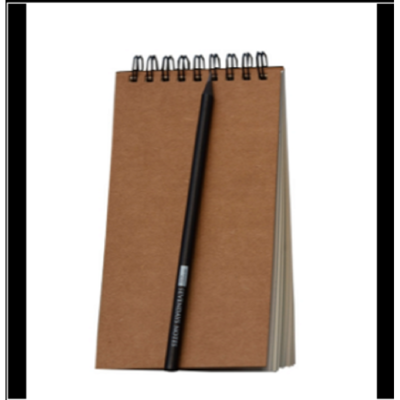 Studio Series Spiral-Bound Black Notebook With Pencil
