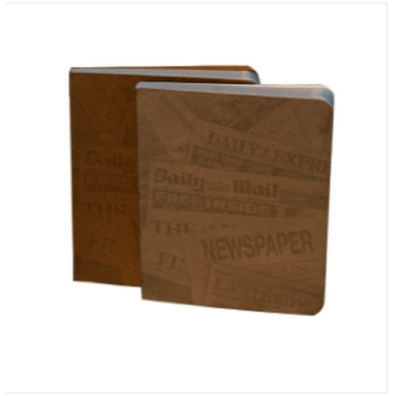 News Cover Brown & Grey Workbook Notebook 2-Pack