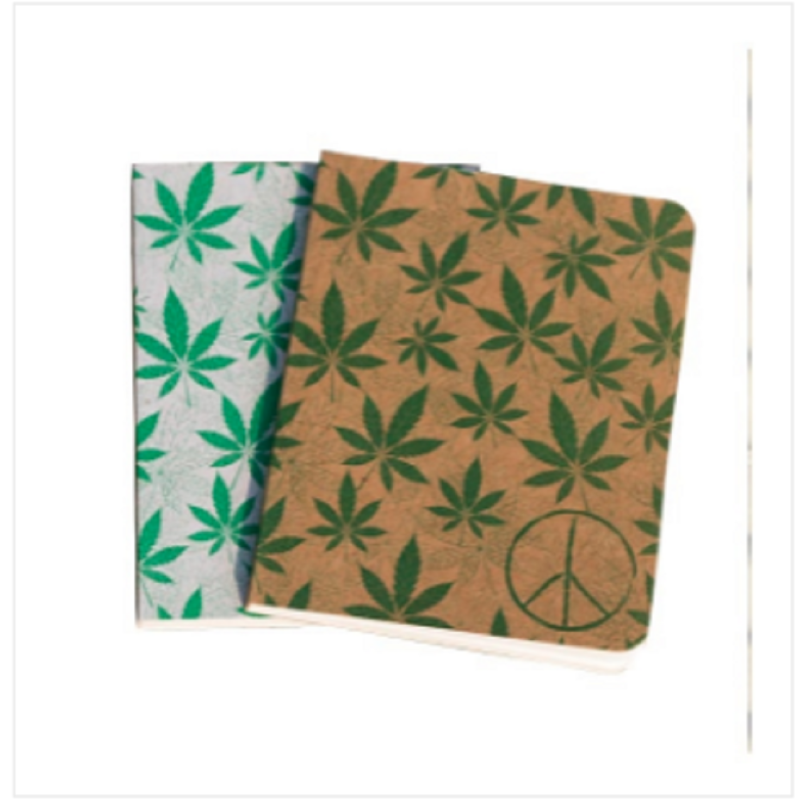 Cannabis Series Green Leaf & Brown Leaf Notebook 2-Pack