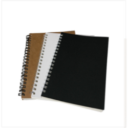 Executive Series Black Kraft & White Cover Spiral...