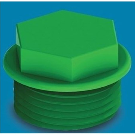 UPVC Thread Plug Cap 1/2'' Green AAAH Code 0399