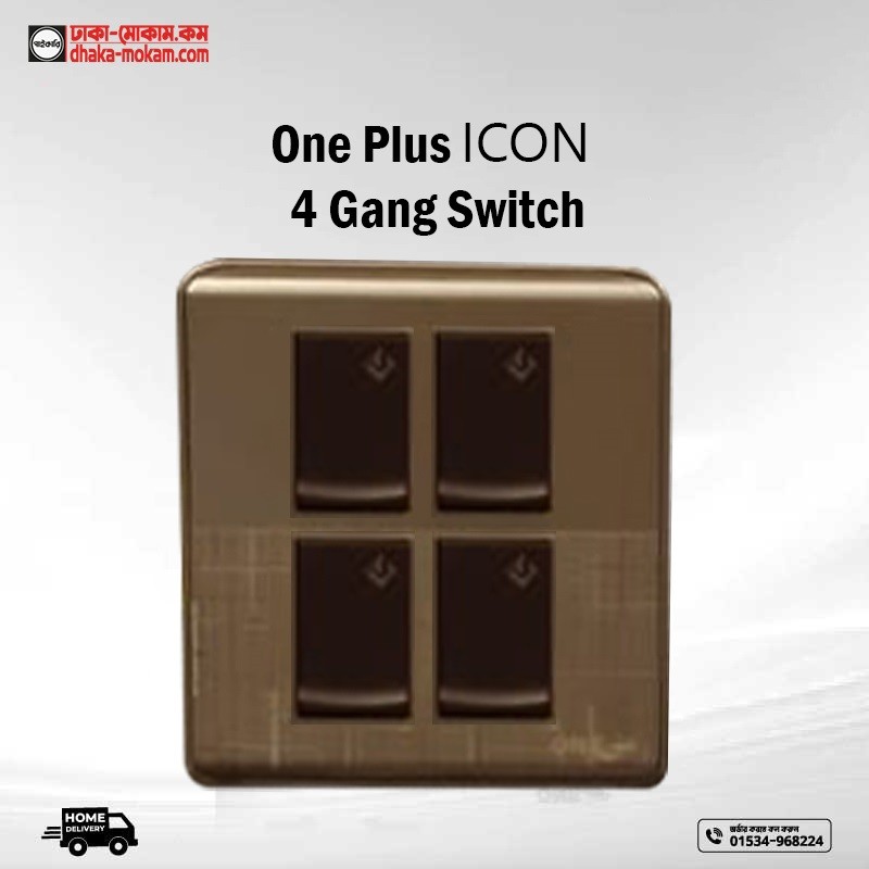 One Plus ICON 4 Gang Switch Code: 13474