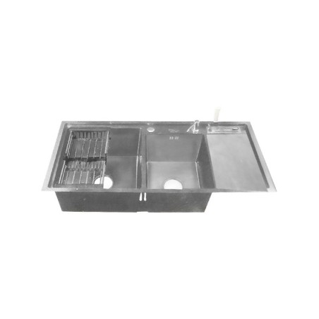 Homemade Kitchen Sink Black Size: 19" x 40"  DBTS,  Knife  Holding System- Code: 12125