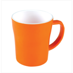 4" Round Mug Orange-White Brand: Italiano