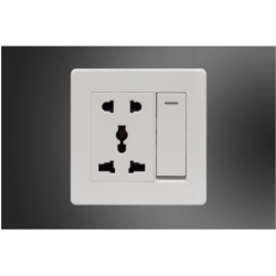 Universal Socket + Switch-White (MGS2044/W)