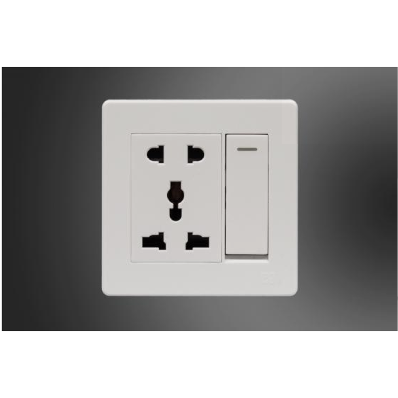 Universal Socket + Switch-White (MGS2044/W)