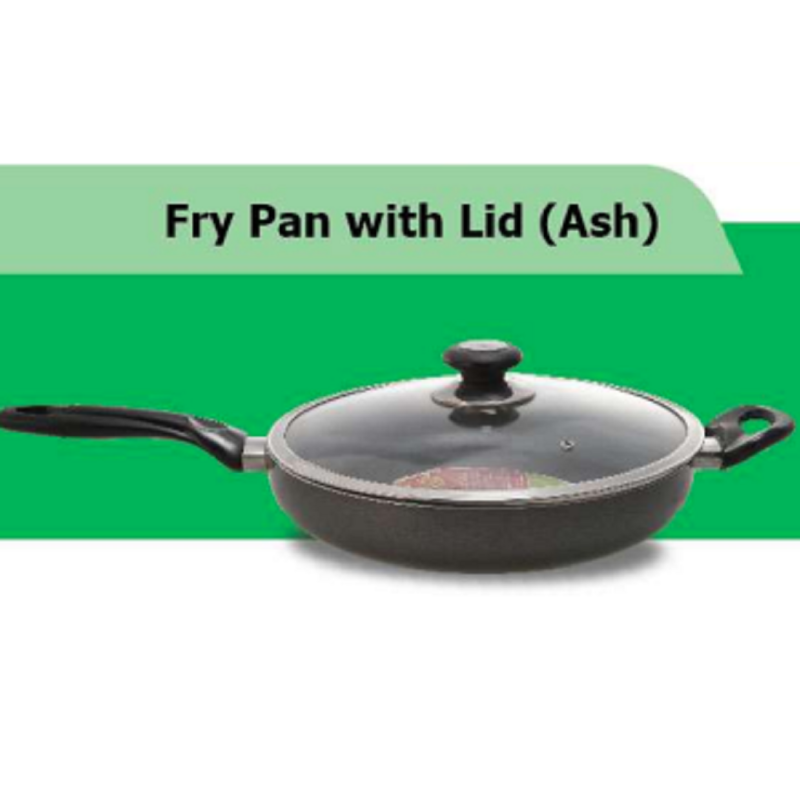 TPR NS Glamour Fry Pan with Lid (Ash) -32 CM