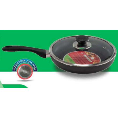 TPR NS Glamour Fry Pan With Lid IB (Ash)-28cm