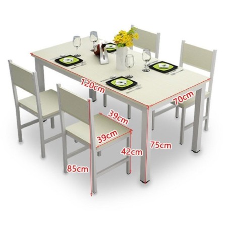 Dining Table White (1Table and 4 Chairs) Code-7332