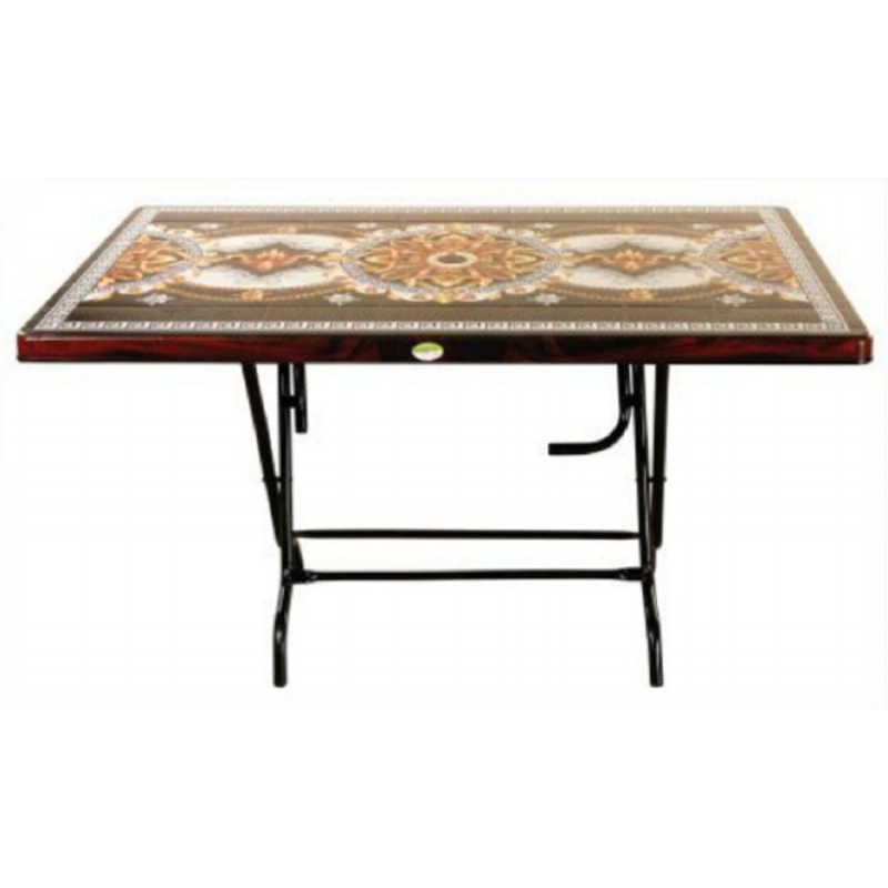 6 Seated Square Table-Print R/W Royal (St/L)-TEL