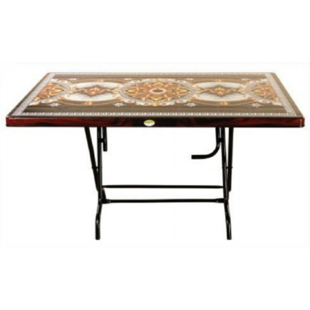 6 Seated Square Table-Print R/W Royal (St/L)-TEL