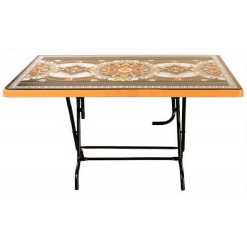 6 Seated Square Table-Print S/W Royal (St/L)-TEL
