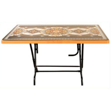 6 Seated Square Table-Print S/W Royal (St/L)-TEL