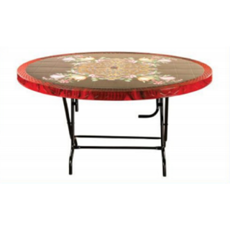 6 Seated Deluxe Table-Print R/W Flower (St/L)-TEL