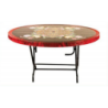 6 Seated Deluxe Table-Print R/W Flower (St/L)-TEL