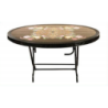 6 Seated Deluxe Table-Print Black  Flower (St/L)