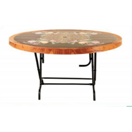 6 Seated Deluxe Table-Print S/W Flower (St/L)-TEL