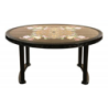 6 Seated Deluxe Table-Print Black  Flower (Pl/L)