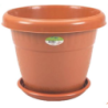 Flower Tub 8" With Tray Rose Wood-TEL