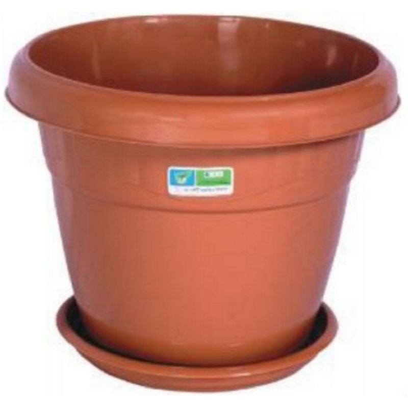 Flower Tub with Tray 14"-Fanta Orange (14L)-TEL