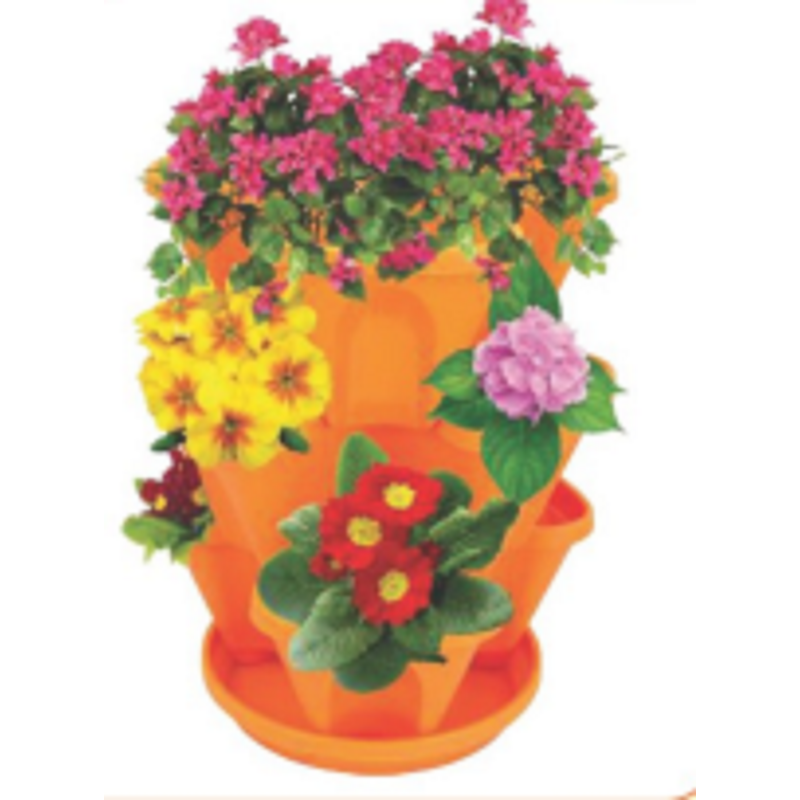 Vertical Gardening Flower tub 3 Pcs Set Brown-TEL