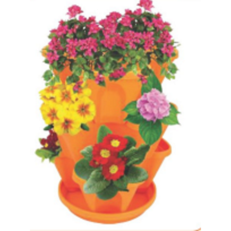 Vertical Gardening Flower tub 3 Pcs Set Brown-TEL