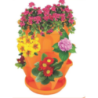 Vertical Gardening Flower tub 3 Pcs Set Brown-TEL