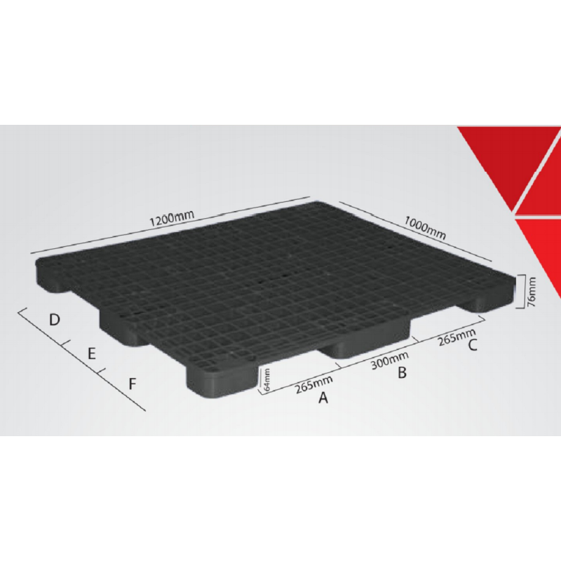 Pallet Single (120x100x7.6) CM - Black