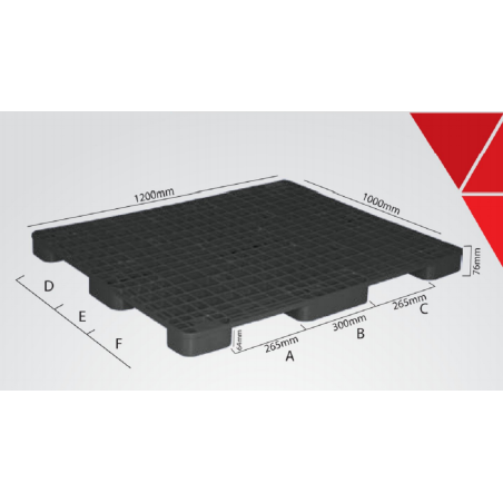 Pallet Single (120x100x7.6) CM - Black