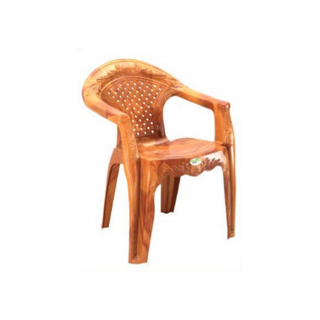 Garden Chair with Arm (Fence)  Sandal Wood-TEL