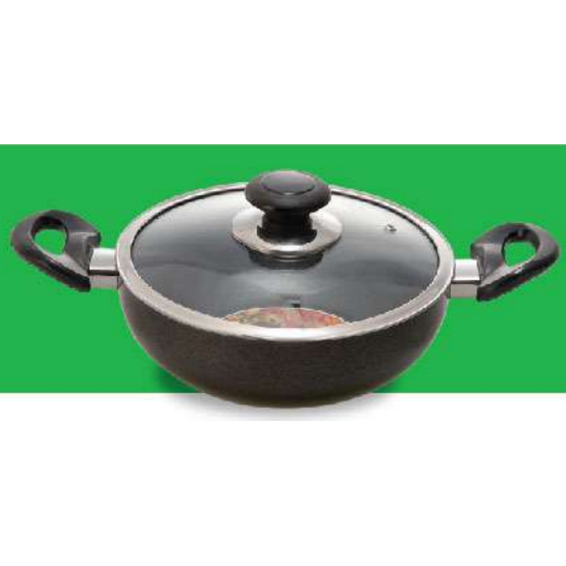 TPR NS Regular Karai with Lid (Black) - 22 cm