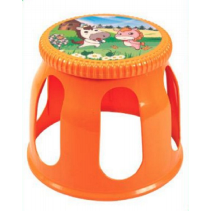 Relax Stool Fanta Orange Printed-TEL