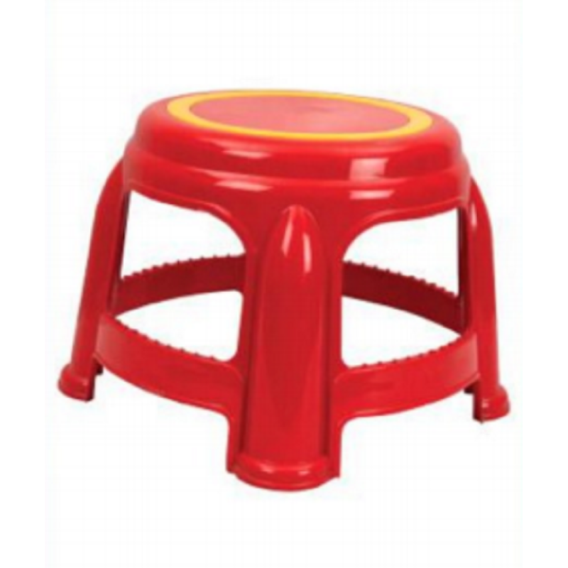 Round Stool Without Print Red -TEL