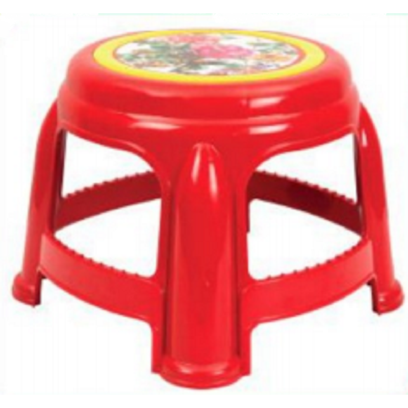 Round Stool Print Red- TEL