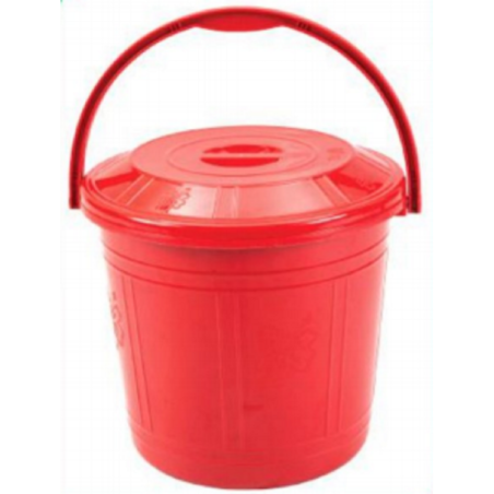 Classic Bucket 12L Red With Lid-TEL