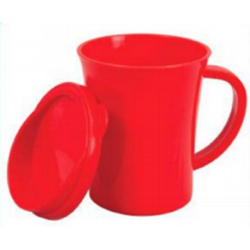 Drinking Mug with Lid 450 ml Red Printed-TEL