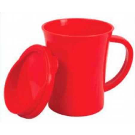 Drinking Mug with Lid 450 ml Red Printed-TEL