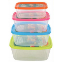 Rectangular Container 4 pcs Set Assorted-TEL