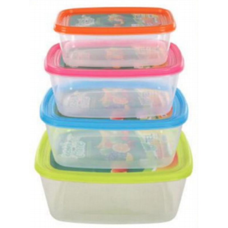 Rectangular Container 4 pcs Set Assorted-TEL