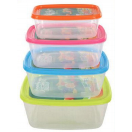 Rectangular Container 4 pcs Set Assorted-TEL