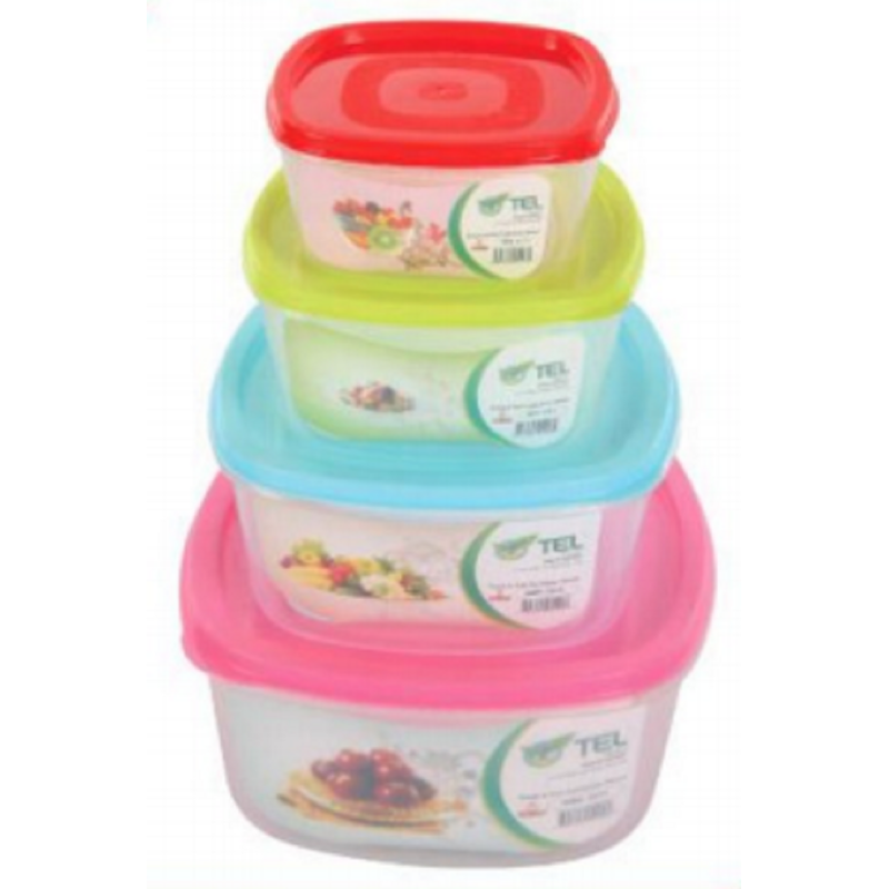 Fresh & Fair Container (4pcs Set) Assorted-TEL