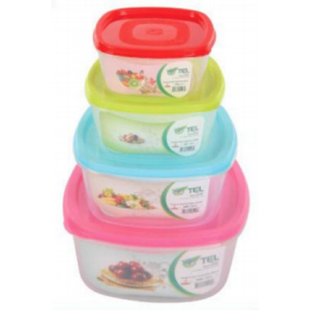 Fresh & Fair Container (4pcs Set) Assorted-TEL