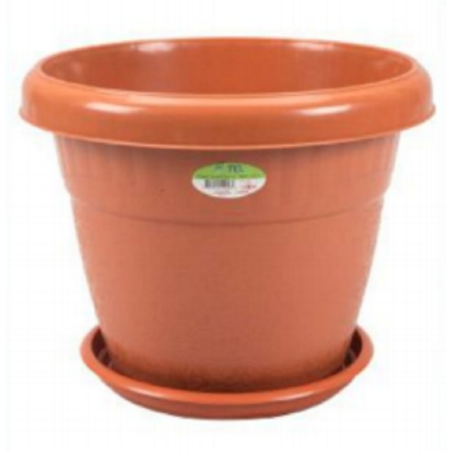 Flower Tub with Tray 12"-Fanta Orange (10L)-TEL