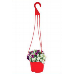 Hanging Flower Tub Small 6"-Red-TEL