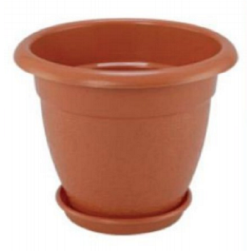 Flower Tub 8" With Tray-Sandal Wood-TEL