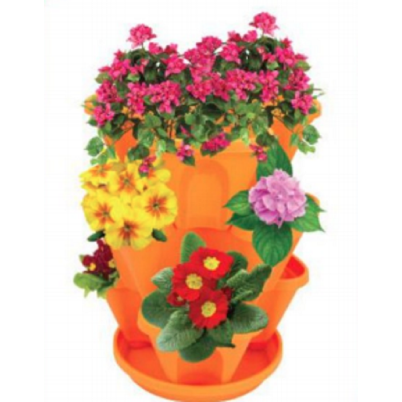 Vertical Gardening Flower tub 3 Pcs Set Brown-TEL