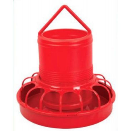 Poultry Food Container- Red TEL